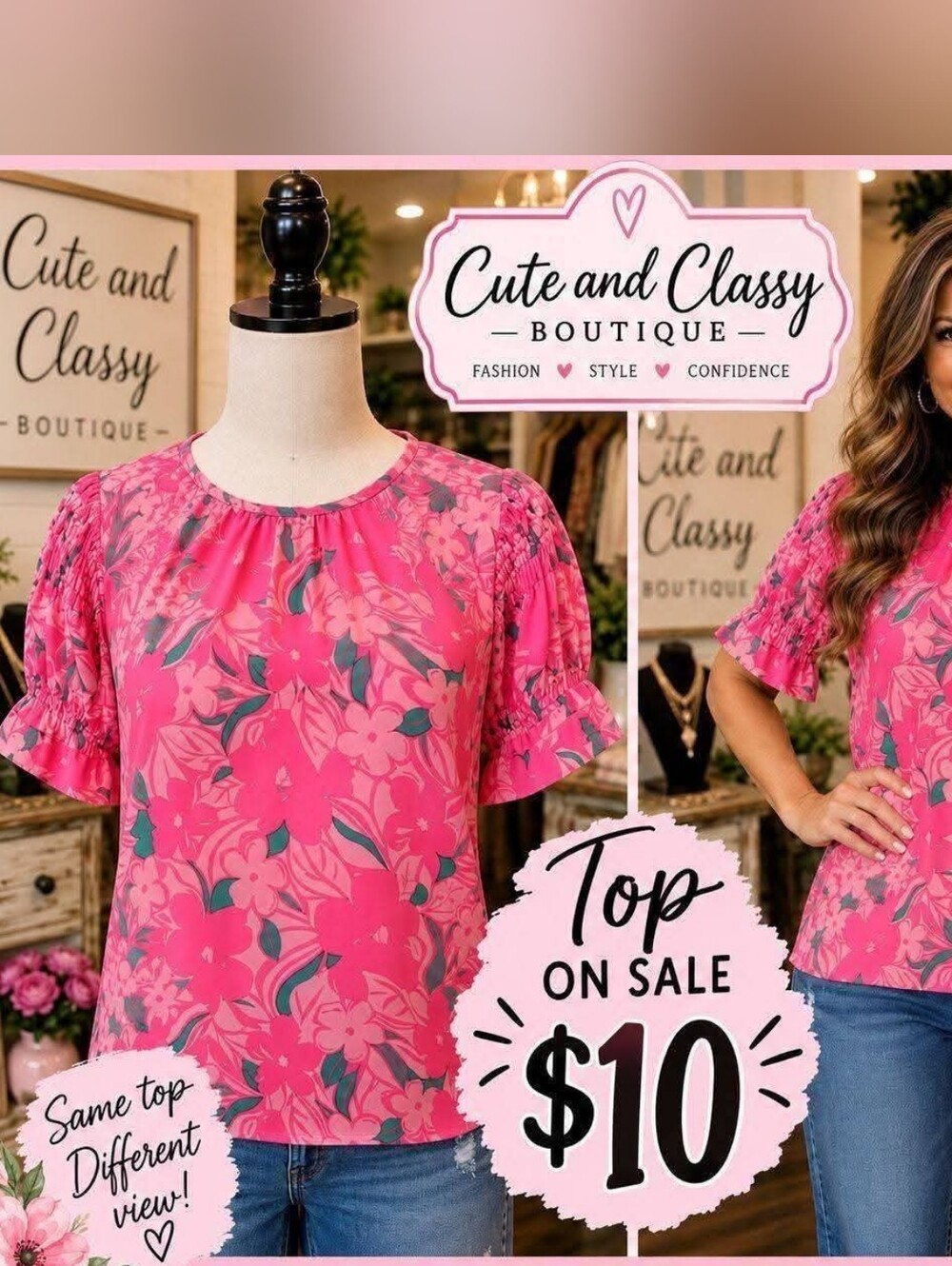 Pink Floral Women’s Top